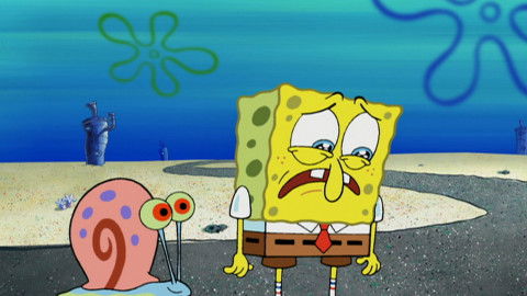 L-R: Gary, SpongeBob