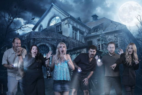 Diese sechs Promis stellen sich in der neuen Show "In the Dark - Wer übersteht die Nacht?" dem Grusel-Experiment (von links): Pascal Hens, Paula Lambert, Juna Klee, Sanijel Jakimovski, Karsten Robert und Mirja Du Mont.